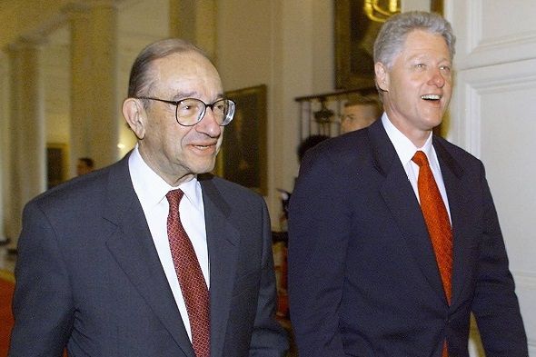 Alan Greenspan con Bill Clinton