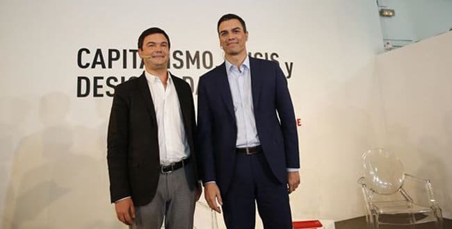 Thomas Piketty y el político español Pedro Sánchez