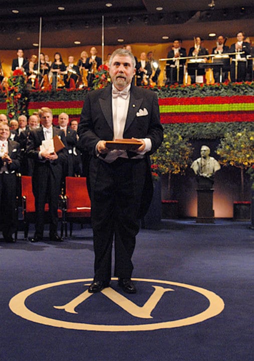 Paul Krugman en la ceremonia de entrega del Premio Nobel de Economía