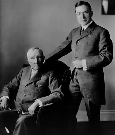 John Rockefeller junto con su hijo, John D Rockefeller Jr.